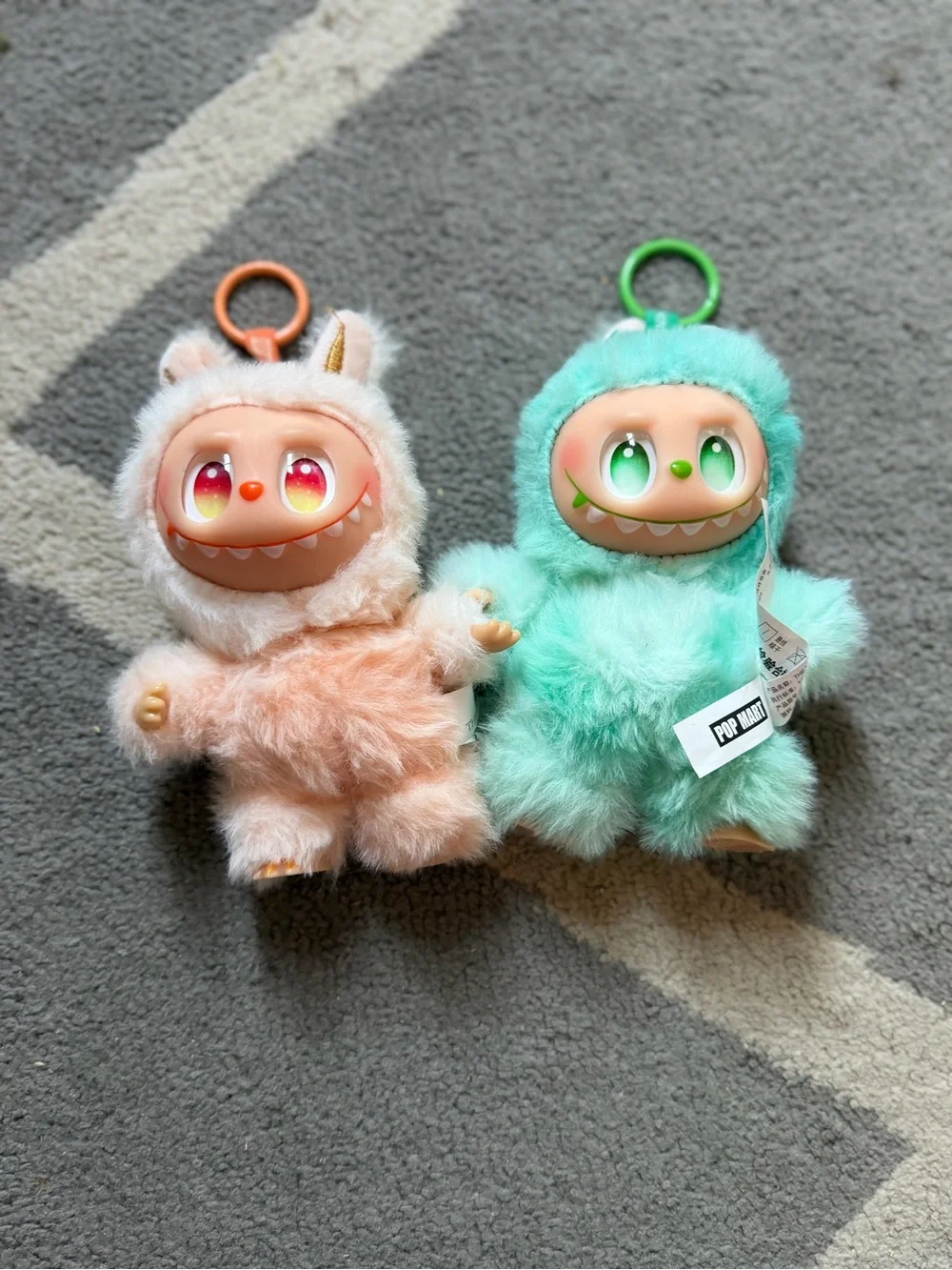 Plush Small Pet Toy Keychain - Mint and Peach Lafufu Big Into Energy Collection